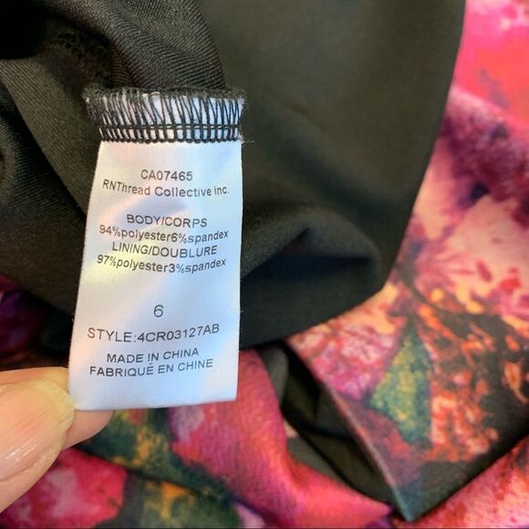 ESSENTIALS by ABS pink red flower floral skirt size 6 - Picture 6 of 10